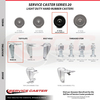 Service Caster 4 Inch SS Hard Rubber Wheel Swivel Top Plate Caster Set with 2 Rigid SCC SCC-SS20S414-HRS-2-R-2